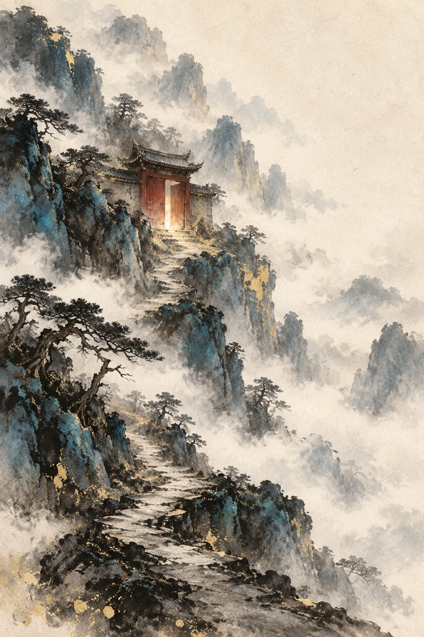 入山图 · AI 生成插画，莲构思